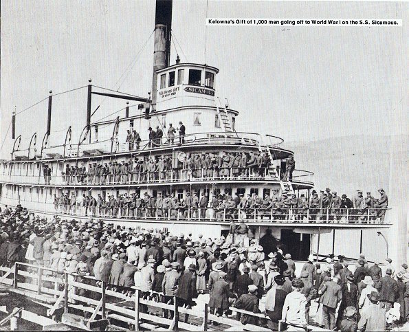 Kelowna's men going off to W.W.1 on the S.S. Sicamous